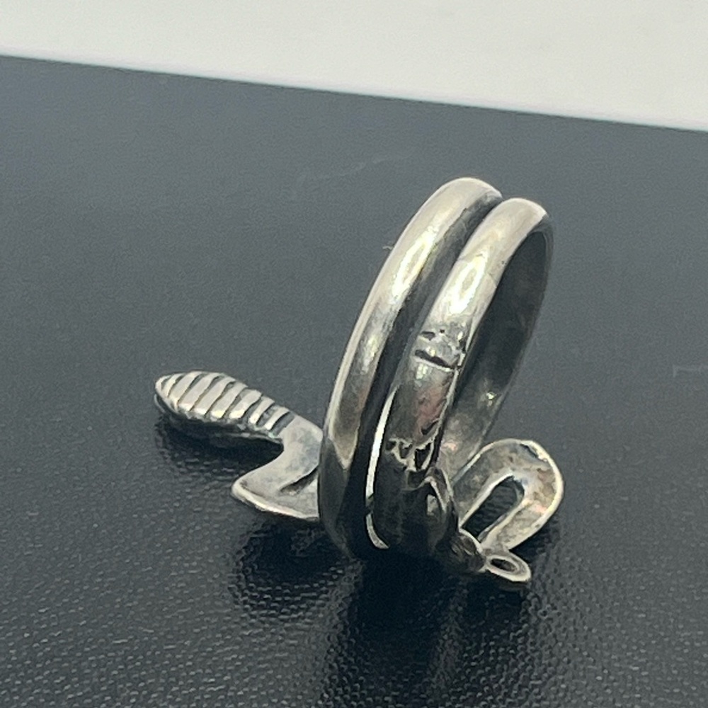 Snake serpent reptile wrap coiled ring sterling silver size 7 vintage - Picture 11 of 16